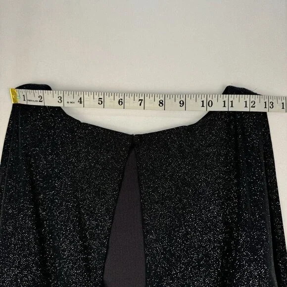 Xscape Sexy Mini Cocktail Dress Charcoal Glitter Cutout Back Bodycon Lined SZ 4 - Picture 11 of 16